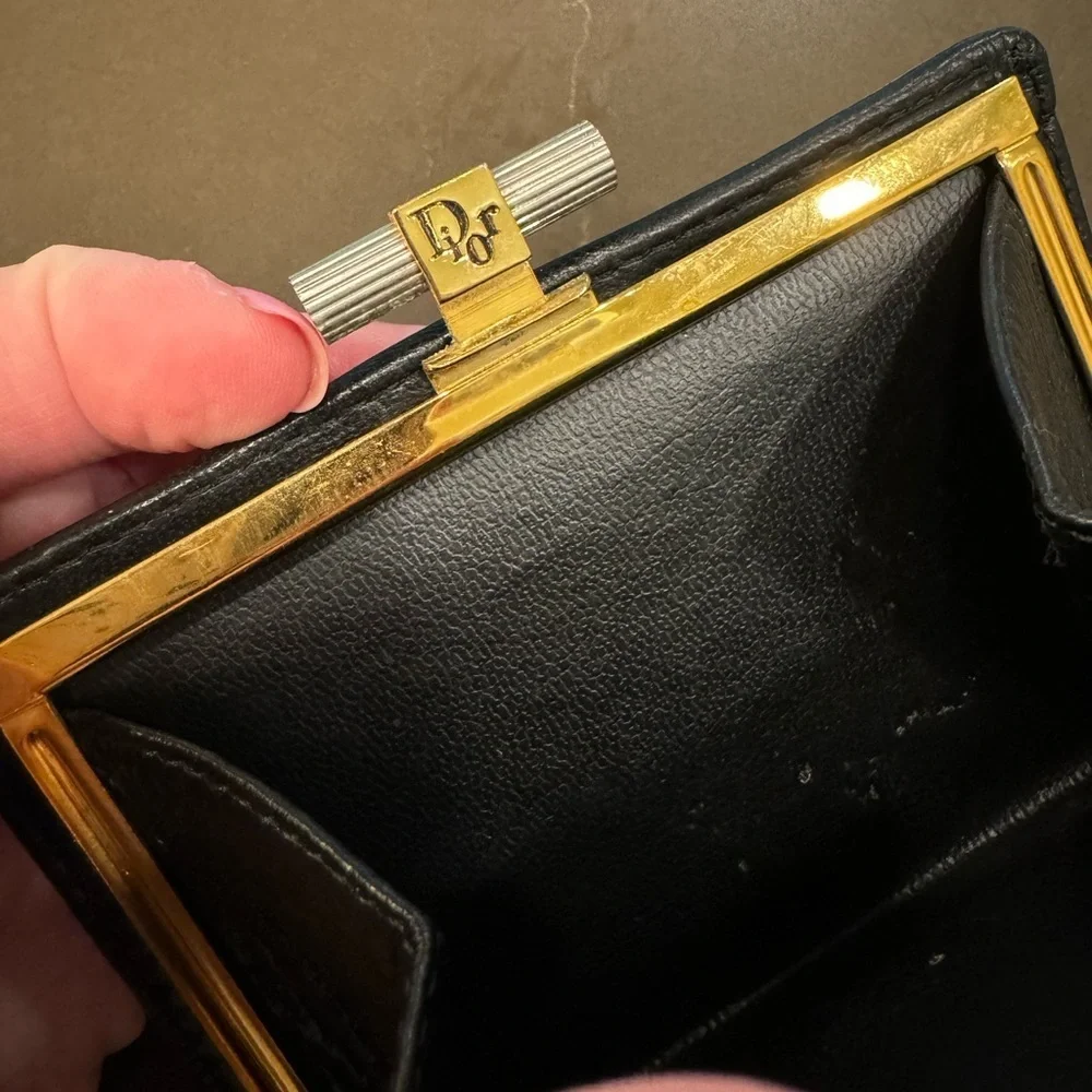 ⚡️Christian Dior Black Leather Compact Wallet (w/ COA)